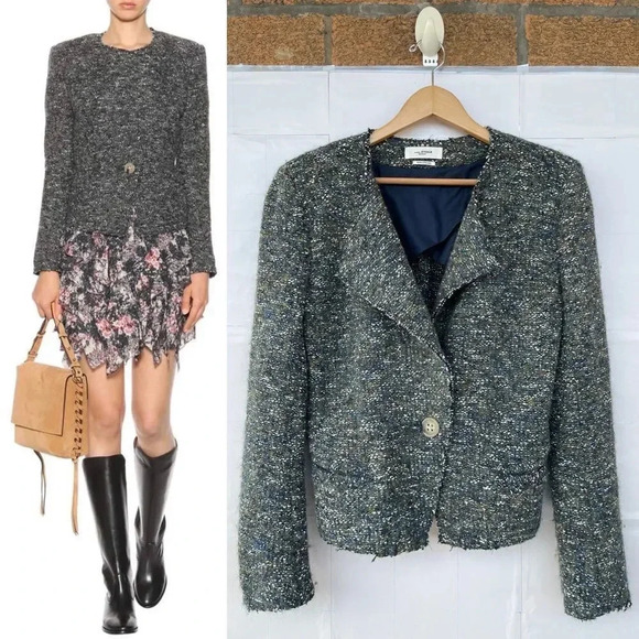 ETOILE ISABEL MARANT Orson Single-Button Tweed Jacket size 40/8 - Picture 1 of 17